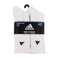 adidas Cushioned 6 Pair Big and Tall Crew Socks Mens