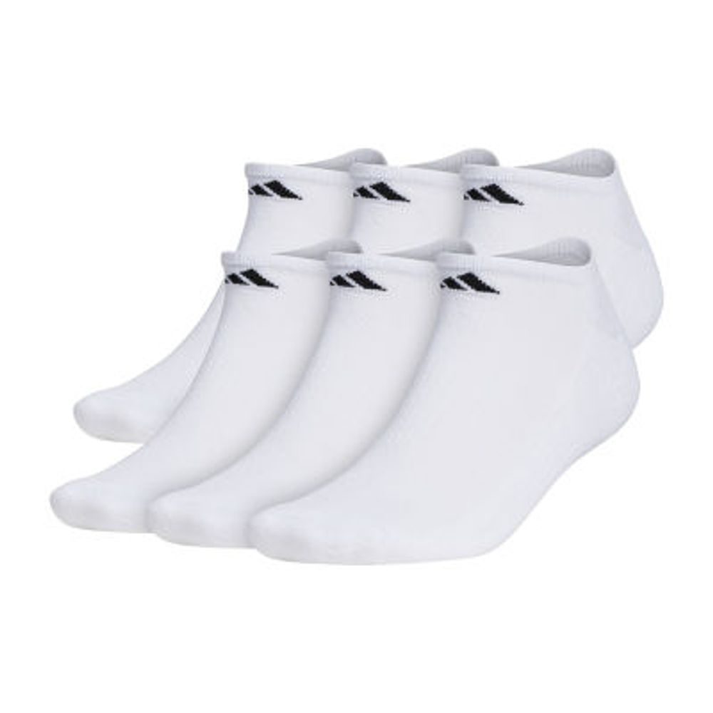 adidas 6 Pair Big and Tall No Show Socks Mens