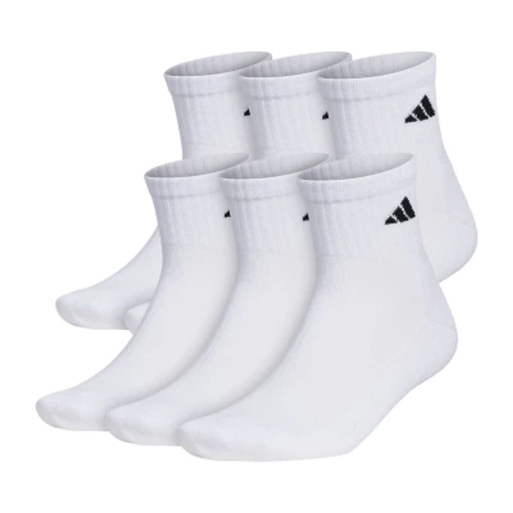 adidas 6 Pair Quarter Ankle Socks Mens