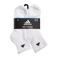 adidas 6 Pair Quarter Ankle Socks Mens