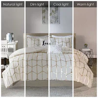 Intelligent Design Khloe Metallic Printed Comforter Set with decorative pillows