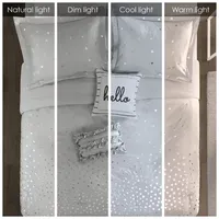 Intelligent Design Liv Metallic Triangle Print Comforter Set with decorative pillows