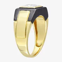 Mens Lab Created White Moissanite 18K Gold Over Silver Fashion Ring