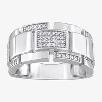 Mens 1/ CT. T.W. Natural Diamond Sterling Silver Fashion Ring