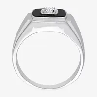 Mens 1/6 CT. T.W. Genuine Black Onyx Sterling Silver Fashion Ring