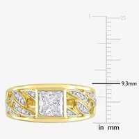 Mens Lab Created White Moissanite 10K Gold Fashion Ring