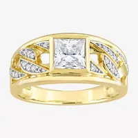 Mens Lab Created White Moissanite 10K Gold Fashion Ring