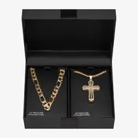 Cubic Zirconia Stainless Steel Cross 2-pc. Jewelry Set