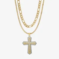 Cubic Zirconia Stainless Steel Cross 2-pc. Jewelry Set