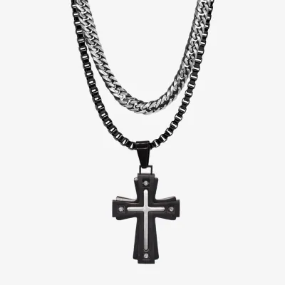 Stainless Steel Cross 2-pc. Jewelry Set