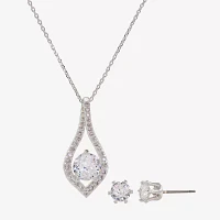 Sparkle Allure 2-pc. Cubic Zirconia Pure Silver Over Brass Round Jewelry Set