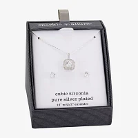 Sparkle Allure 2-pc. Cubic Zirconia Pure Silver Over Brass Jewelry Set