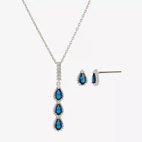 Sparkle Allure Halo 2-pc. Cubic Zirconia Pure Silver Over Brass Pear Jewelry Set