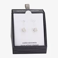 Sparkle Allure 2 Pair Cubic Zirconia Round Earring Set