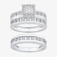 Unisex Adult 3/8 CT. T.W. Natural White Diamond 10K Gold Side Stone Bridal Set