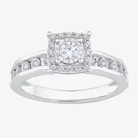 Unisex Adult 3/8 CT. T.W. Natural White Diamond 10K Gold Side Stone Bridal Set