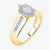 Unisex Adult 3/8 CT. T.W. Natural White Diamond 10K Gold Marquise Side Stone Bridal Set