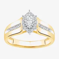 Unisex Adult 3/8 CT. T.W. Natural White Diamond 10K Gold Marquise Side Stone Bridal Set