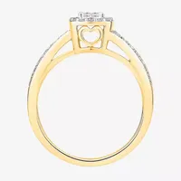 Unisex Adult 1/2 CT. T.W. Natural White Diamond 10K Two Tone Gold Side Stone Bridal Set