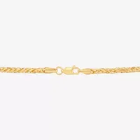 Made in Italy 14K Gold 8 1/2 Inch Solid Wheat Chain Bracelet