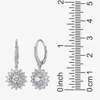 3 1/4 CT. T.W. Cubic Zirconia Sterling Silver Flower Drop Earrings