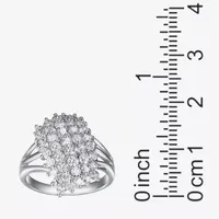 Womens 1/4 CT. T.W. Cubic Zirconia Sterling Silver Oblong Cocktail Ring