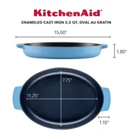 KitchenAid Enameled Cast Iron 2.5-qt. Au Gratin Roasting Pan