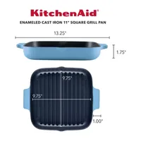 KitchenAid Enameled Cast Iron 11" Square Grill Pan