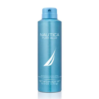 Nautica Pure Blue Deodorizing Body Spray, 6 Oz