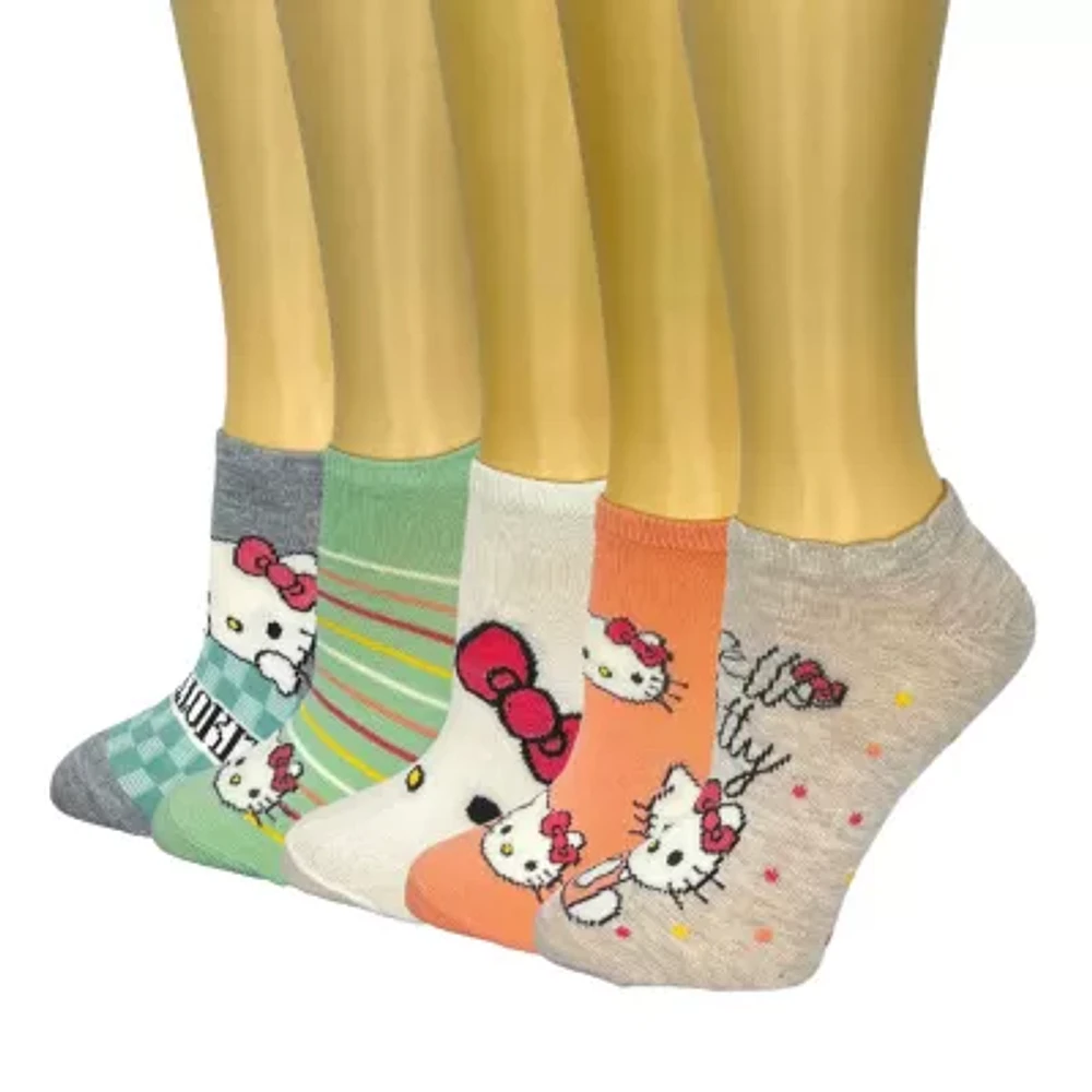 5 Pair Hello Kitty Low Cut Socks Womens