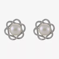 Cultured Freshwater Pearl & Diamond-Accent Earrings 