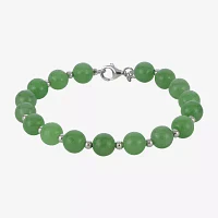 Sterling Silver Jade Bead Bracelet