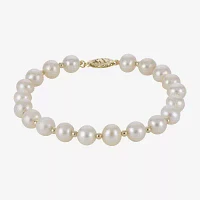 7-7.5Mm Cultured Freshwater Pearl Sterling Silver Bracelet