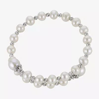 Cultured Freshwater Pearl & Sterling Silver Brilliance Bead Coil Bracelet