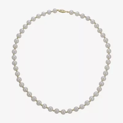 7-7.5Mm Cultured Freshwater Pearl Sterling Silver Necklace