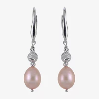 Dyed Cultured Freshwater Pearl Sterling Silver Drop Earrings