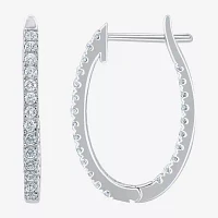 (H-I / I1) 1/2 CT. T.W. Lab Grown White Diamond 10K or 14K Gold 20.7mm Hoop Earrings