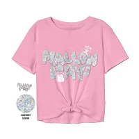 Little & Big Girls Tie Front Round Neck Short Sleeve Squishmallows Graphic T-Shirt