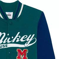 Disney Collection Little & Big Boys Mickey and Friends Midweight Varsity Jacket