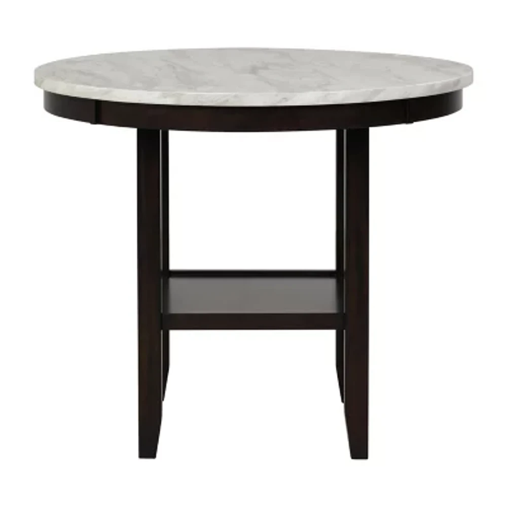 Celeste Round Faux Marble-Top Dining Table