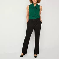 Black Label by Evan-Picone Pull-On Womens Ponte Straight Fit Suit Pants