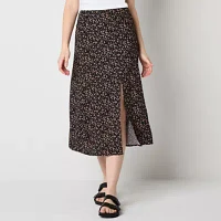 Arizona Womens Midi Full Skirt-Juniors