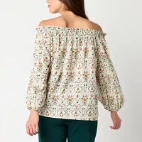 St. John's Bay Womens Long Sleeve Blouse