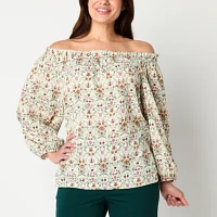 St. John's Bay Womens Long Sleeve Blouse