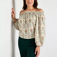 St. John's Bay Womens Long Sleeve Blouse