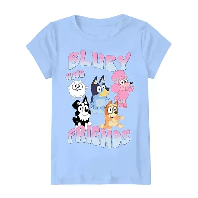 Little & Big Girls Crew Neck Short Sleeve Bluey Minnie Mouse Graphic T-Shirt