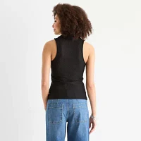 a.n.a Pointelle Womens Sleeveless Polo Shirt