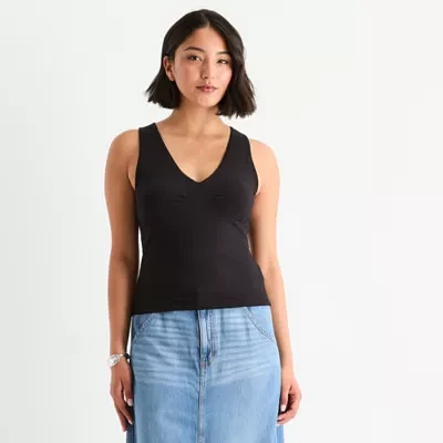 a.n.a Seamed Womens V Neck Sleeveless Tank Top