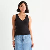 a.n.a Seamed Womens V Neck Sleeveless Tank Top