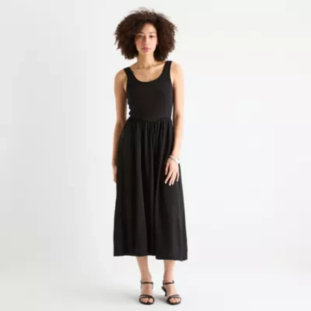 a.n.a Womens Sleeveless Midi A-Line Dress